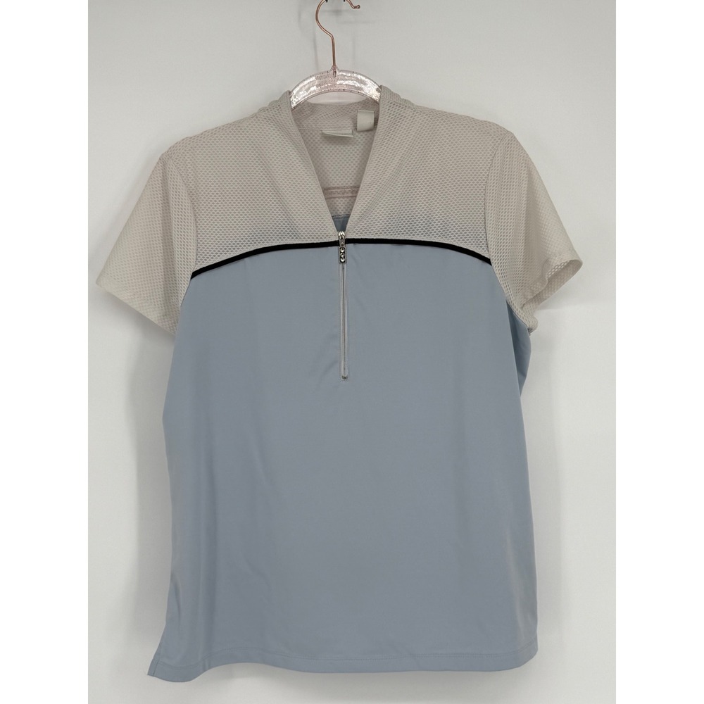 Zenergy Golf By Chico's Sz‎ 2 (US Sz 12) Athletic Pullover Top Womens Light Blue